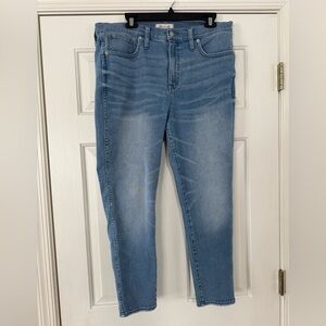 Madewell Light Blue 10 inch high-rise skinny crop jeans women’s size 32